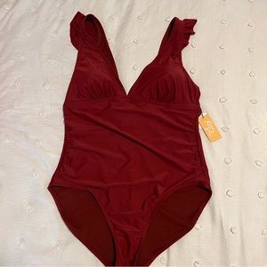 NWT Target Kona Sol Maroon Swimsuit